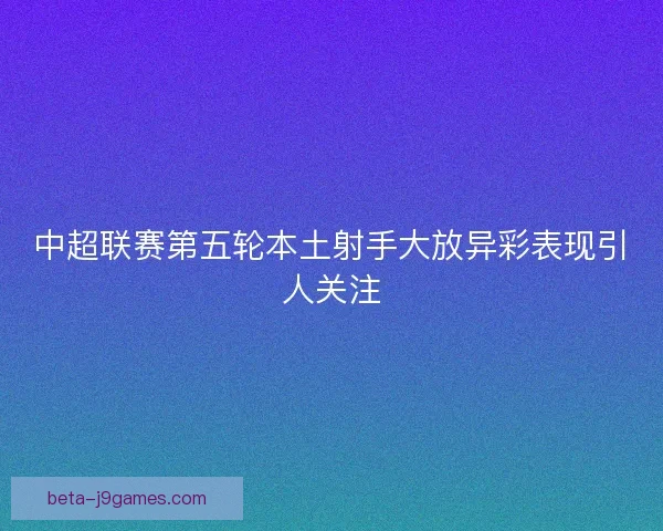 中超联赛第五轮本土射手大放异彩表现引人关注